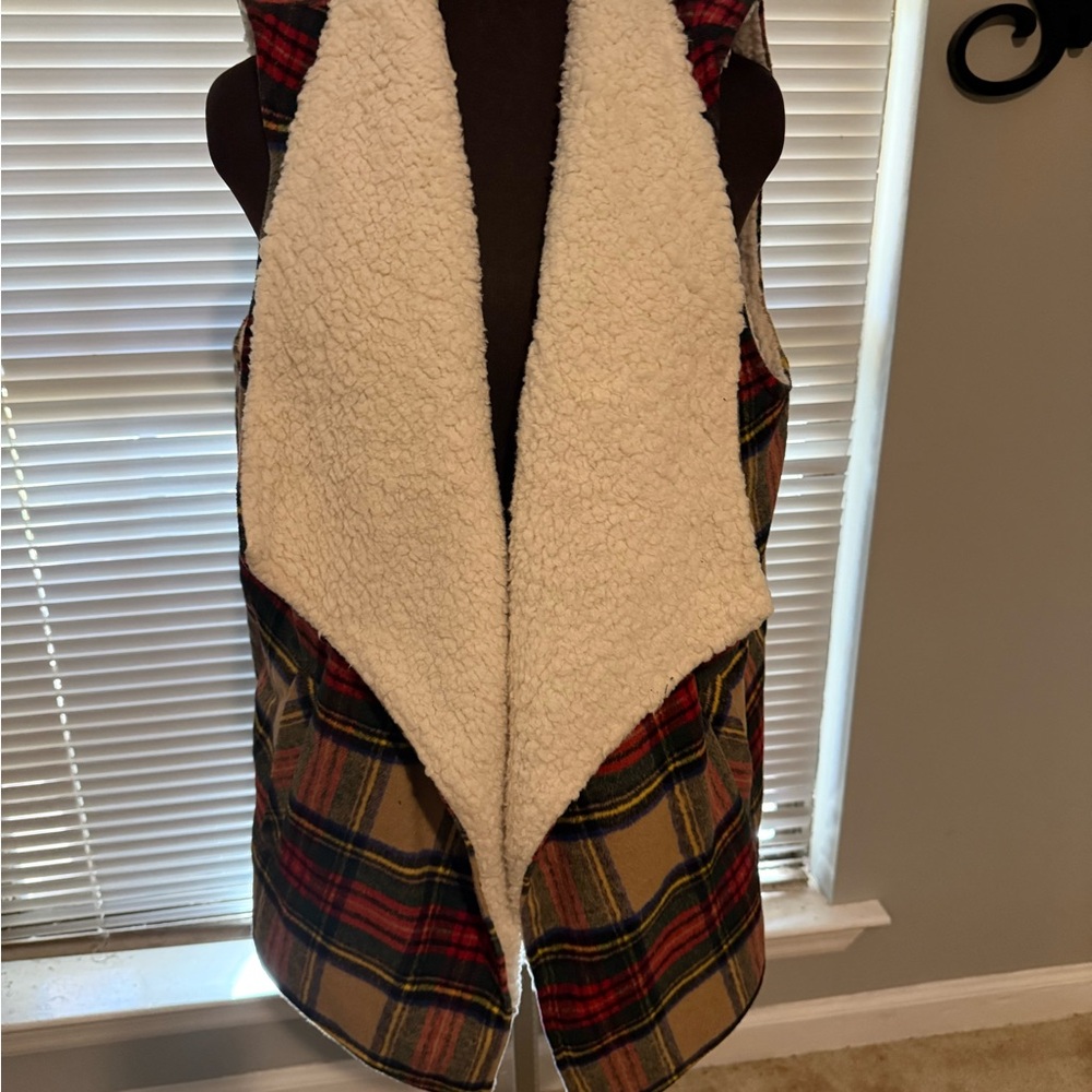 Maurices Plaid Sherpa Vest